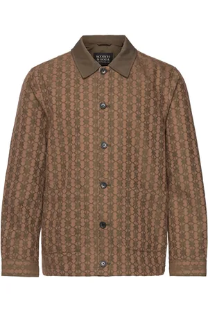 Scotch&Soda Cotton-Blend Jacquard Jacket Brown