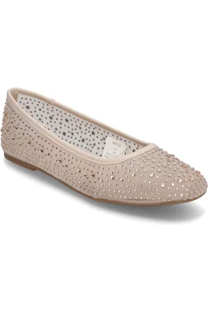 MANGO Shiny Effect Ballerinas Beige