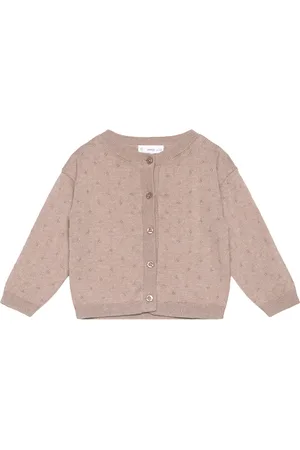 MANGO Button Knit Cardigan Beige
