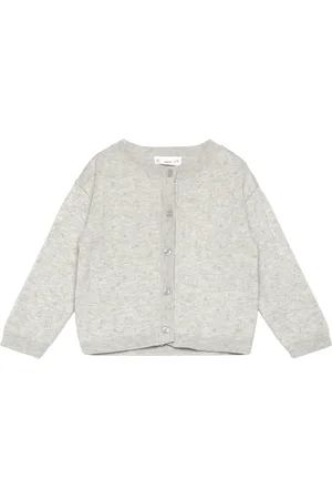 MANGO Button Knit Cardigan Grey