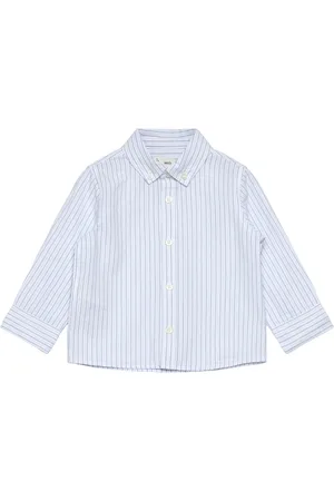 MANGO 100% Cotton Oxford Striped Shirt Blue