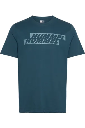 Hummel Hmlgraphic Displaced Logo Tee Blue