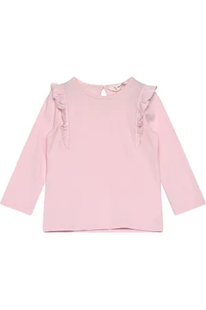 MANGO Long -Sleeved T-Shirt With Ruffles Pink