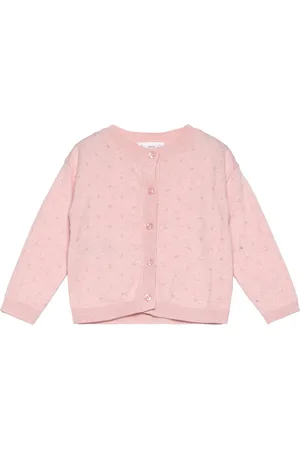MANGO Button Knit Cardigan Pink