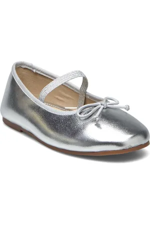 MANGO Metallic Ballet Flats Silver