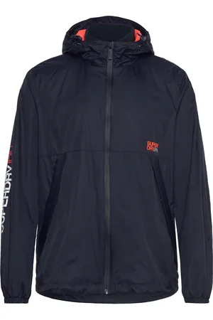 Superdry Hooded Logo Windbreaker Jacket Navy