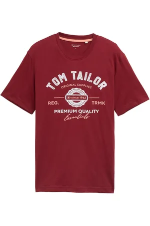 TOM TAILOR T-Shirt With Logo Print Burgundy