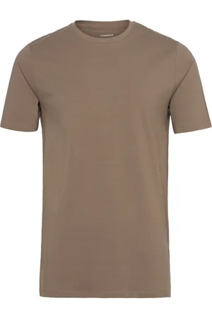 Lindbergh Mens Stretch Crew Neck Tee S/S Brown