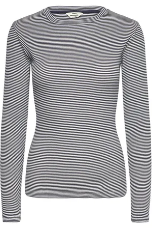 Mads Norgaard 2X2 Cotton Stripe Tuba Tee Ls Black