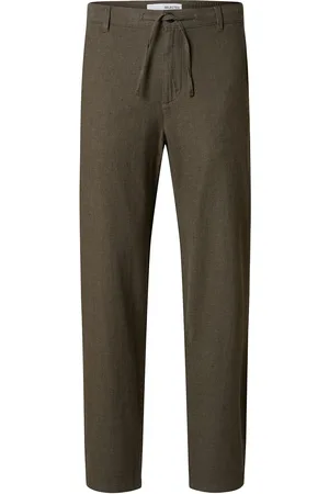 SELECTED Slh172-Slimtape Brody Linen Pant Noos Green