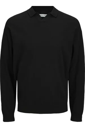 JACK & JONES Jjcolin Slub Knit Polo Ls Jack & J S Black