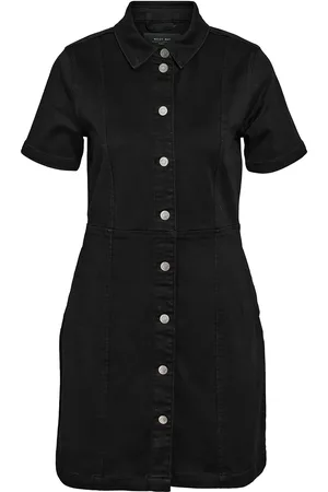 Noisy May Nmnisa S/S Slim Denim Dress Vi526Bl Noos Black