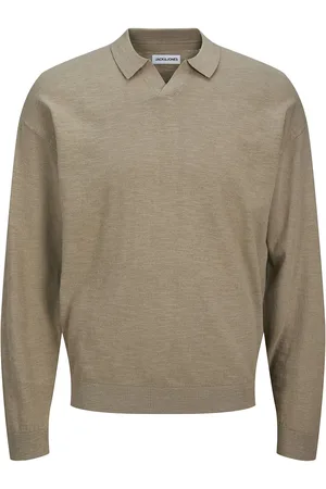 JACK & JONES Jjcolin Slub Knit Polo Ls Jack & J S Beige