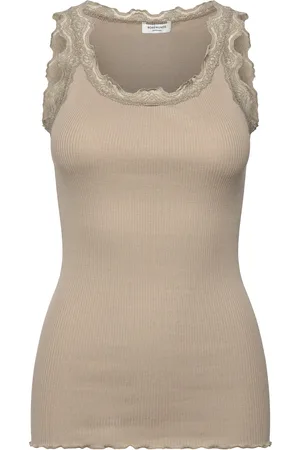 Rosemunde Rwbabette Silk Sl U-Neck Long Lace Khaki