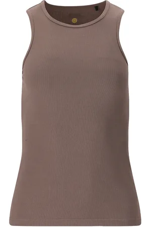 Athlecia Tinashe W Halterneck Rib Top Brown