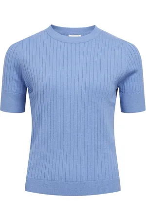 Object Objnoelle S/S Knit T-Shirt Noos Blue