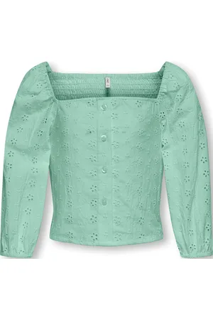 ONLY Kogpilea 3/4 Emb Anglaise Shirt Wvn Green