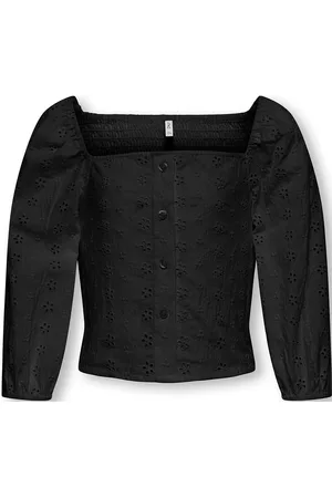 ONLY Kogpilea 3/4 Emb Anglaise Shirt Wvn Black
