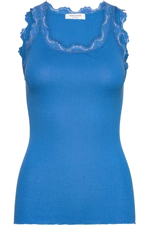 Rosemunde Rwbabette Silk Sl U-Neck Long Lace Blue