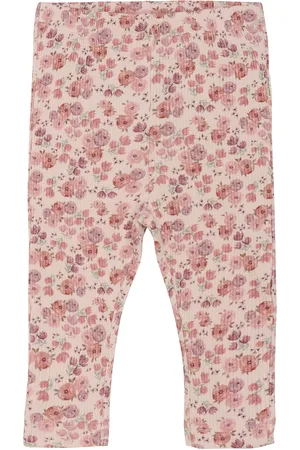 Minymo Leggings Aop Rib Pink
