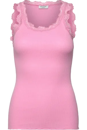 Rosemunde Rwbabette Silk Sl U-Neck Long Lace Pink