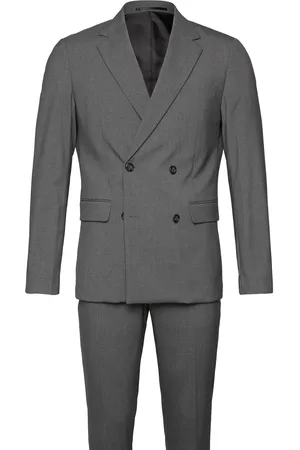 Lindbergh Plain Db Mens Suit - Normal Lenght Grey