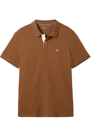 TOM TAILOR Basic Polo With Contrast Brown
