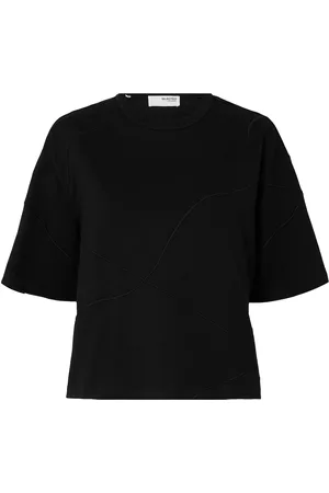 SELECTED Slfpenny Ss Embroidered Tee Black