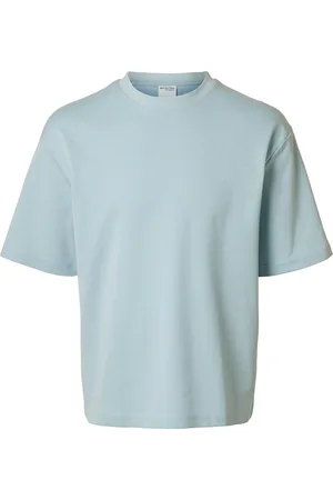 SELECTED Slhlooseoscar Ss O-Neck Tee Noos Blue