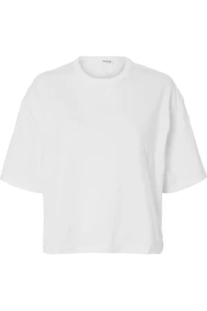 SELECTED Slfpenny Ss Embroidered Tee White