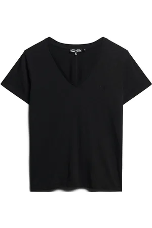 Superdry Studios Slub Emb Vee Tee Black