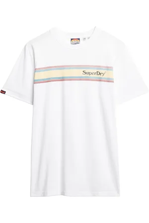 Superdry Venue Logo Stripe Relaxed Tee White