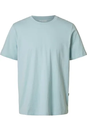 SELECTED Slhaspen Slub Ss O-Neck Tee Noos Blue