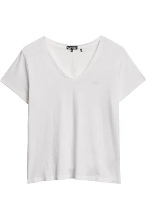 Superdry Studios Slub Emb Vee Tee White