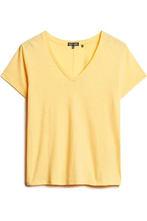 Superdry Studios Slub Emb Vee Tee Yellow