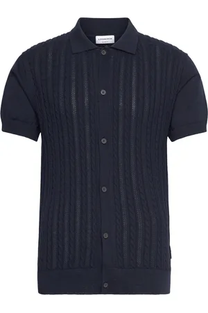 Lindbergh Knitted S/S Cable Cardigan Navy