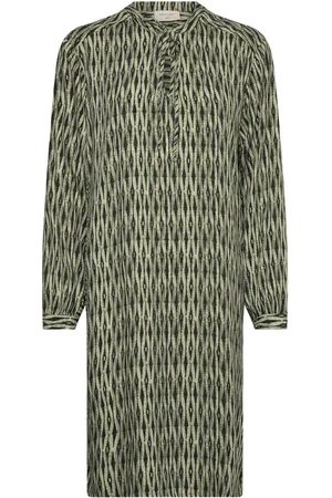 Freequent Dress From Freequent In A Light Material With Cut And Sew Details For A Contrast Khaki
