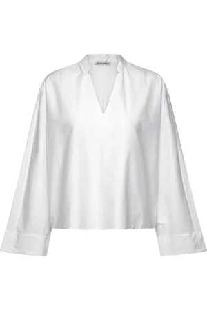 Ahlvar Gallery Nina V-Neck Cotton Blouse White