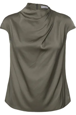 Ahlvar Gallery Lima Silk Top Khaki
