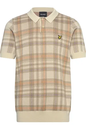 Lyle & Scott Spring Tartan Knitted Polo Beige