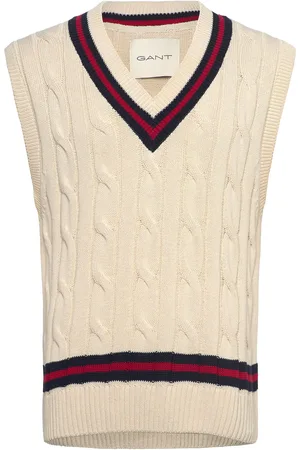GANT Cable Vest Cream