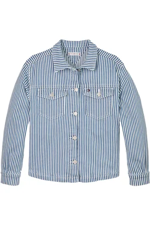 Tommy Hilfiger Denim Overshirt Stripe Blue
