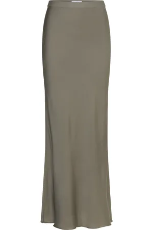Ahlvar Gallery Hana Long Silk Skirt Khaki