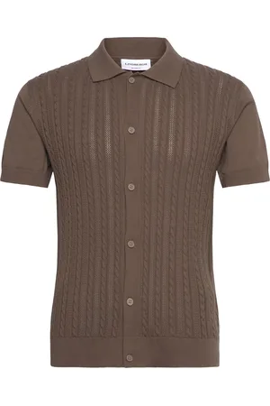 Lindbergh Knitted S/S Cable Cardigan Brown