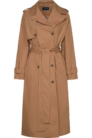 Lexington Over D Cotton Trench Coat Beige