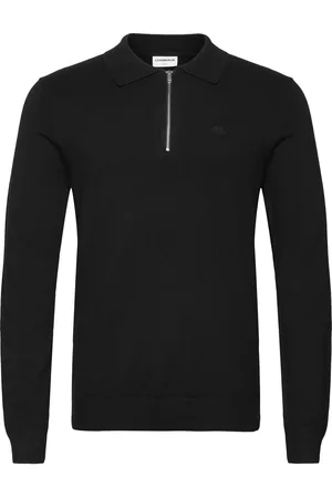 Lindbergh Ecovero L/S Zip Polo Black