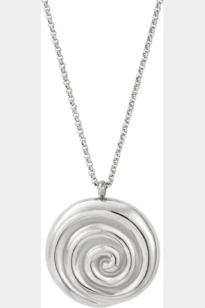 Bud to rose Spiral Necklace Silver Silver
