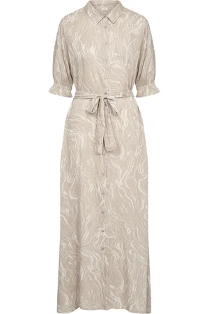 Kaffe Kamira Plain Weave Dress Printed Beige
