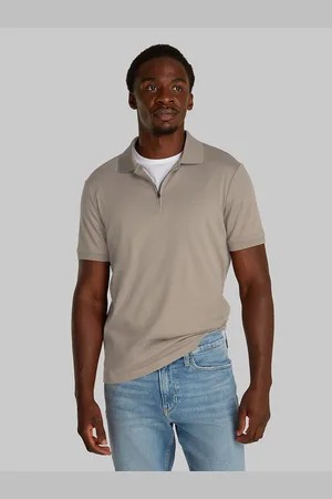 Calvin Klein Liquid Touch Welt Zip Polo Grey