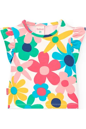 Boboli Knit T-Shirt Floral Patterned